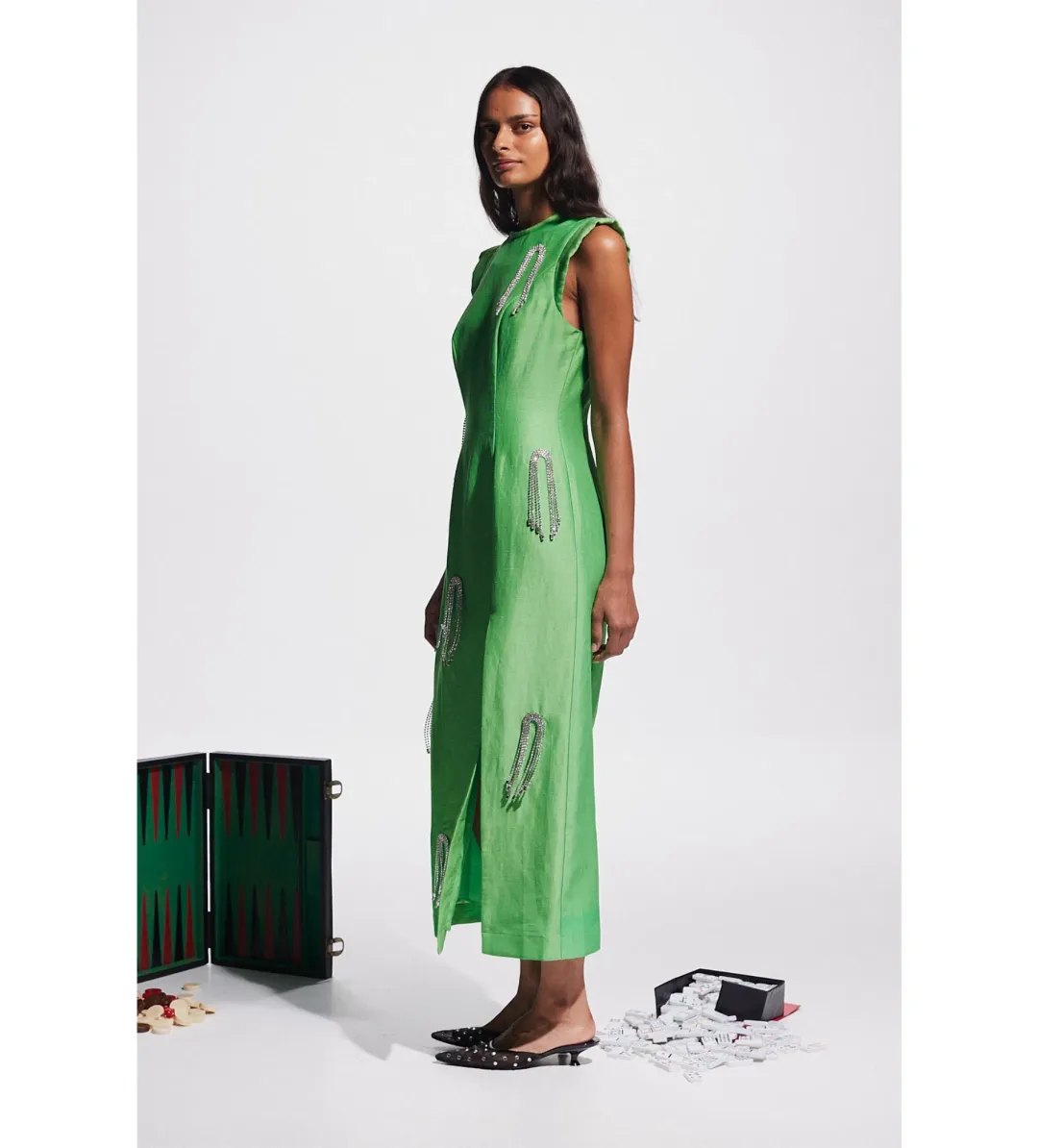 Alemais Dazzle Midi Dress in Green Size 6 for rent on The Volte - main image