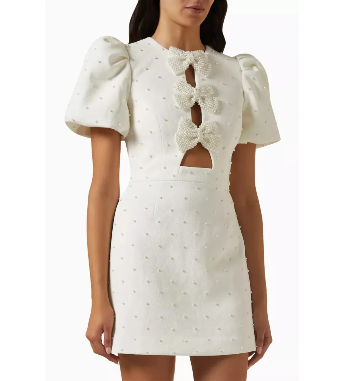 Rebecca Vallance Ophelia Mini Dress Ivory Size 14 - Image 3