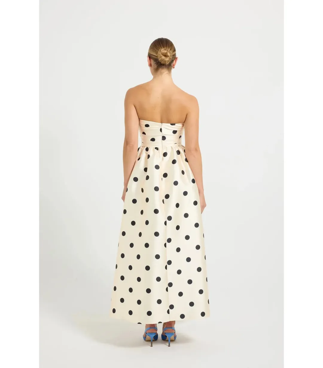 Pasduchas Dottie Strapless Midi Dress Polka Dots Size AU 10 for rent on The Volte - main image