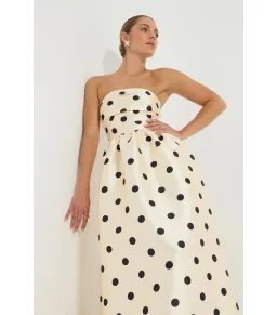 Pasduchas Dottie Strapless Midi Dress Polka Dots Size AU 10 for rent on The Volte - image 2