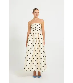 Pasduchas Dottie Strapless Midi Dress Polka Dots Size AU 10 for rent on The Volte - image 1