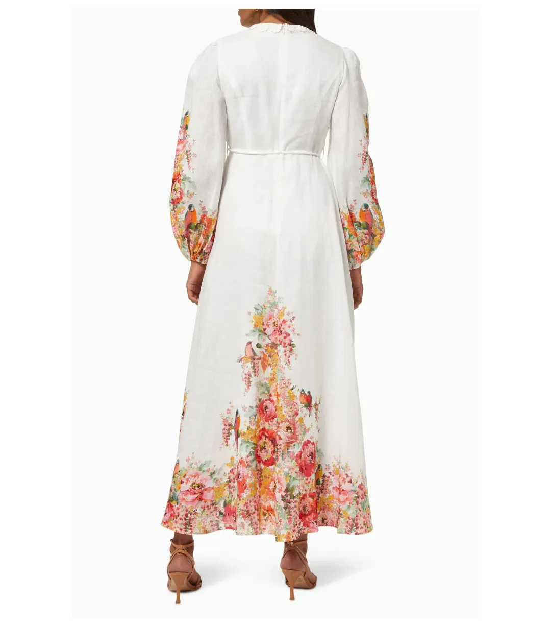 Zimmermann Mae Midi Dress White Floral Size 0 / AU 8 for rent on The Volte - main image