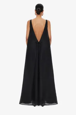 Leo Lin Yumei Applique Floral Open Back Gown in Onyx Black Size AU 12 for rent on The Volte - image 3