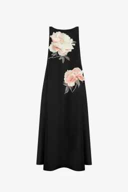 Leo Lin Yumei Applique Floral Open Back Gown in Onyx Black Size AU 12 for rent on The Volte - image 6