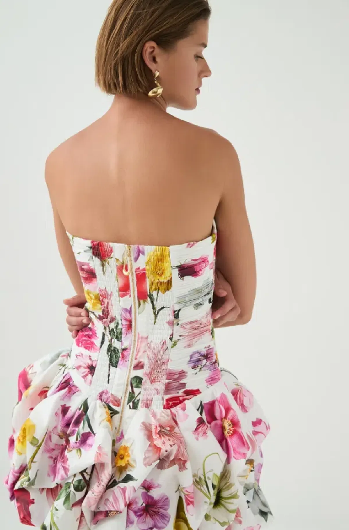 Aje Violette Bubble Hem Mini Dress Collage Floral Size 8 - Image 4