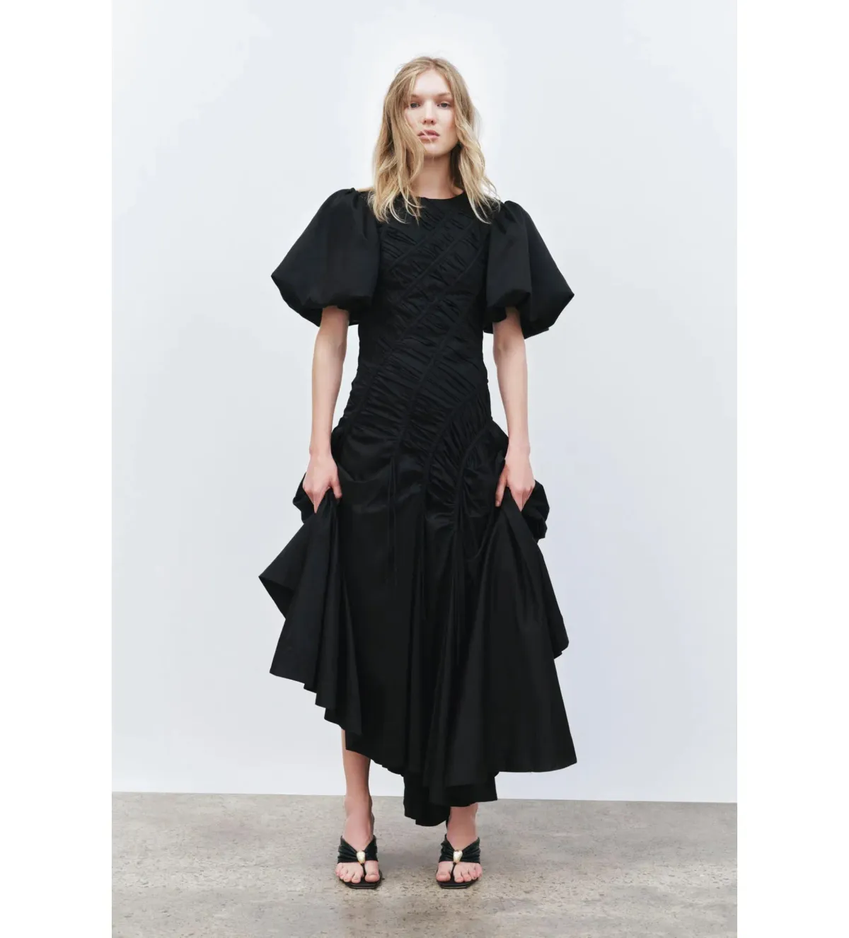Aje Wisteria Midi Dress Black Size AU 12 for rent on The Volte - main image