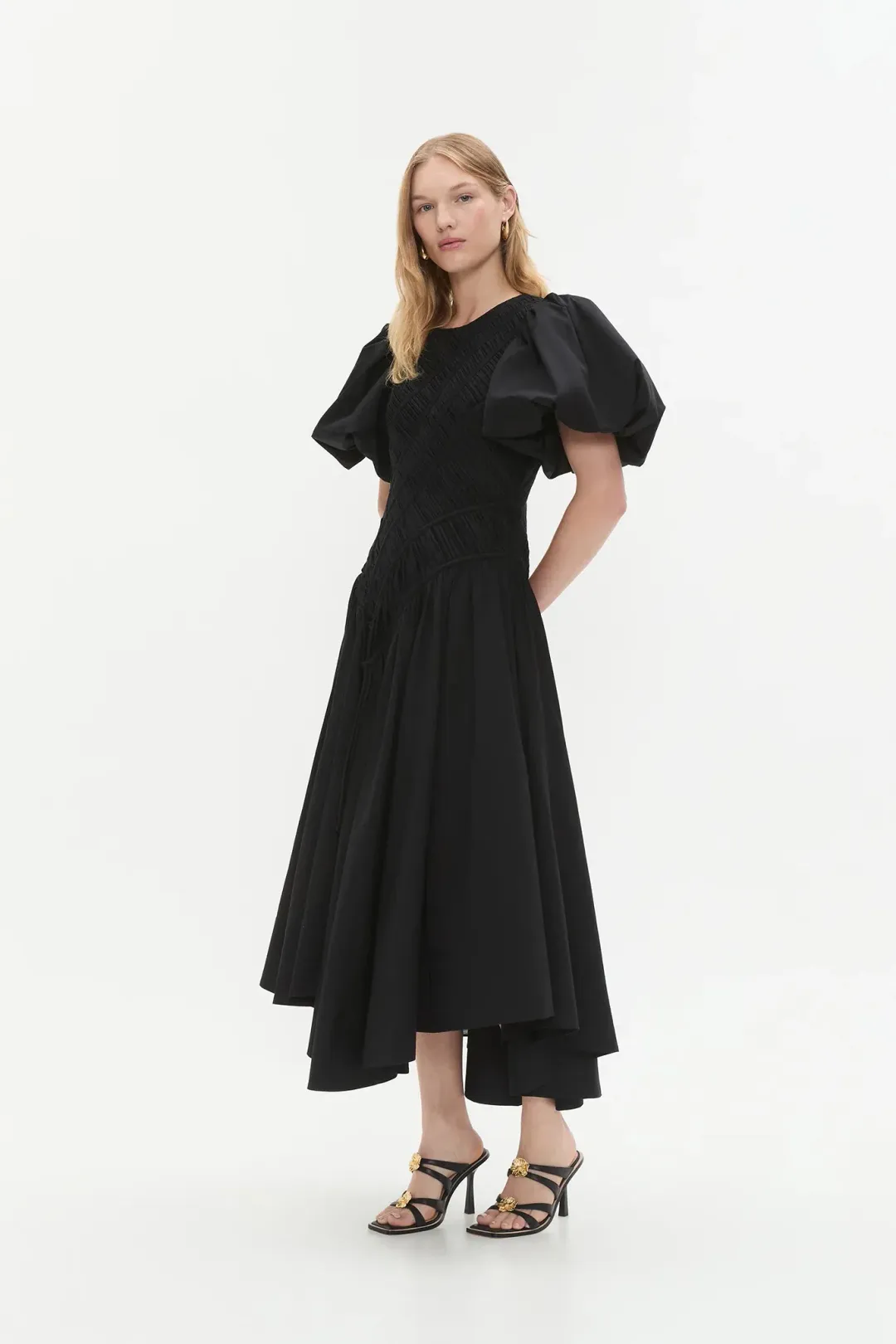 Aje Wisteria Midi Dress Black 12 for rent on The Volte - main image