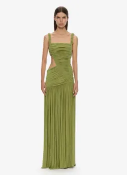Christopher Esber Orion Separation Gown in Green Olive Size 8 for rent on The Volte - image 1