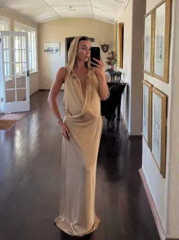 Common Hours Bees Knees Dress Gold Honey Metallic for rent on The Volte - image 8