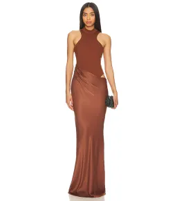 Camila Coelho Estrella Maxi Dress Nutshell Brown Size S / AU 8 for rent on The Volte - image 1