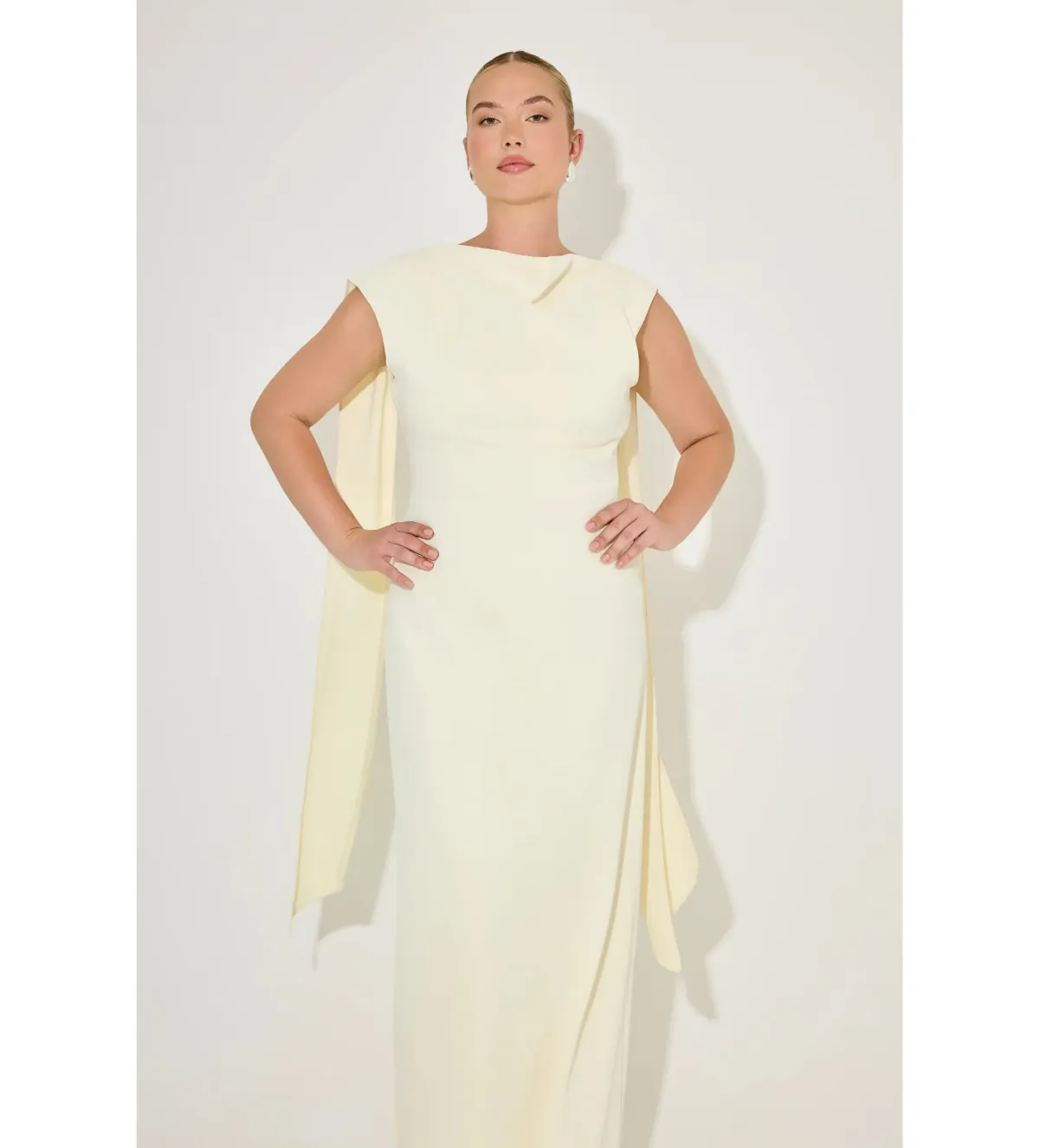 Odd Muse The Ultimate Muse Drape Back Maxi Dress Butter Cream Size 8 - Image 2
