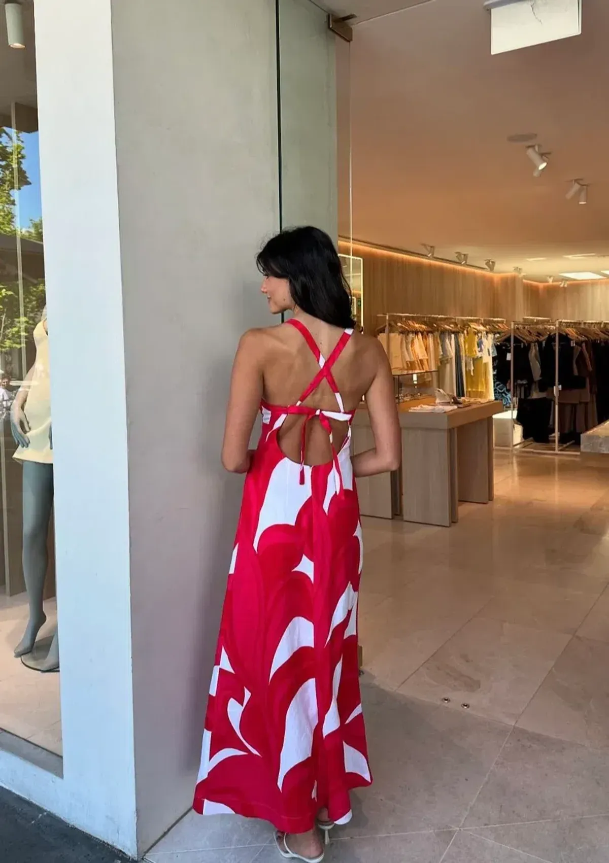 Kookai Zani Maxi Dress in Red/White Size AU 6 - Image 4