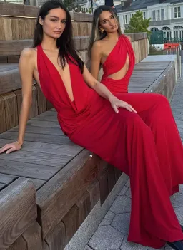 Misha Vanessa Jersey Maxi Dress in Cherry Red XS / AU 6 for rent on The Volte - image 6