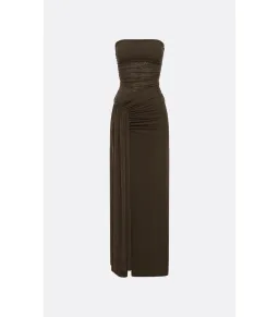 Bec & Bridge Ida Strapless Maxi Gown in Chocolate Brown Size AU 8 for rent on The Volte - image 4