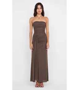 Bec & Bridge Ida Strapless Maxi Gown in Chocolate Brown Size AU 10 for rent on The Volte - image 1