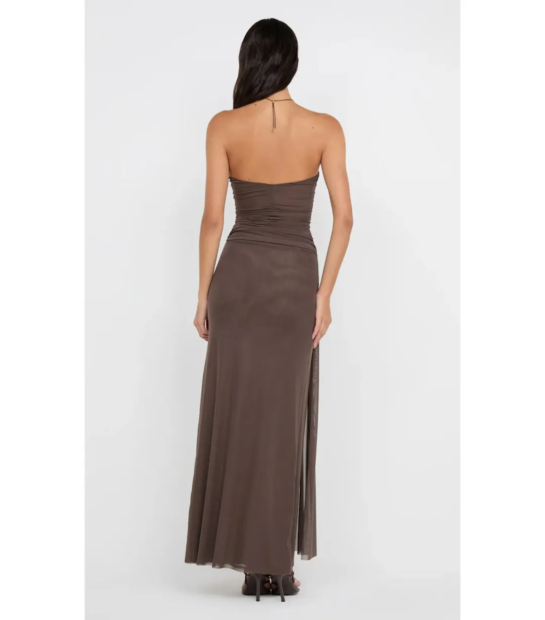 Bec & Bridge Ida Strapless Maxi Gown in Chocolate Brown Size AU 10 for rent on The Volte - main image