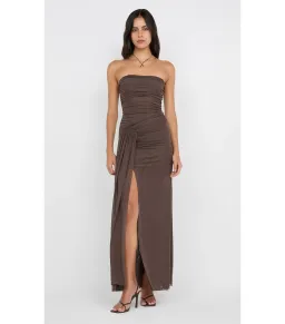 Bec & Bridge Ida Strapless Maxi Gown in Chocolate Brown Size AU 12 for rent on The Volte - image 1
