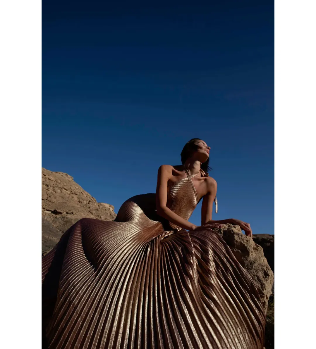 L'idée Deesse Gown Maxi Dress in Rose Quartz Shimmer Size AU 10 for rent on The Volte - main image