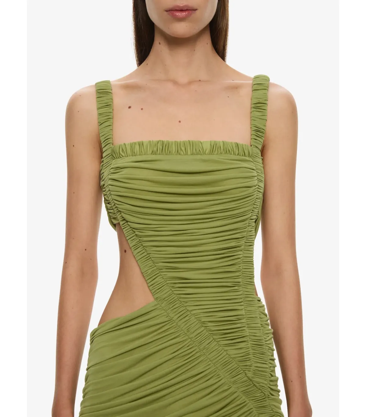 Christopher Esber Orion Separation Maxi Gown in Green Olive Size AU 10 - Image 2