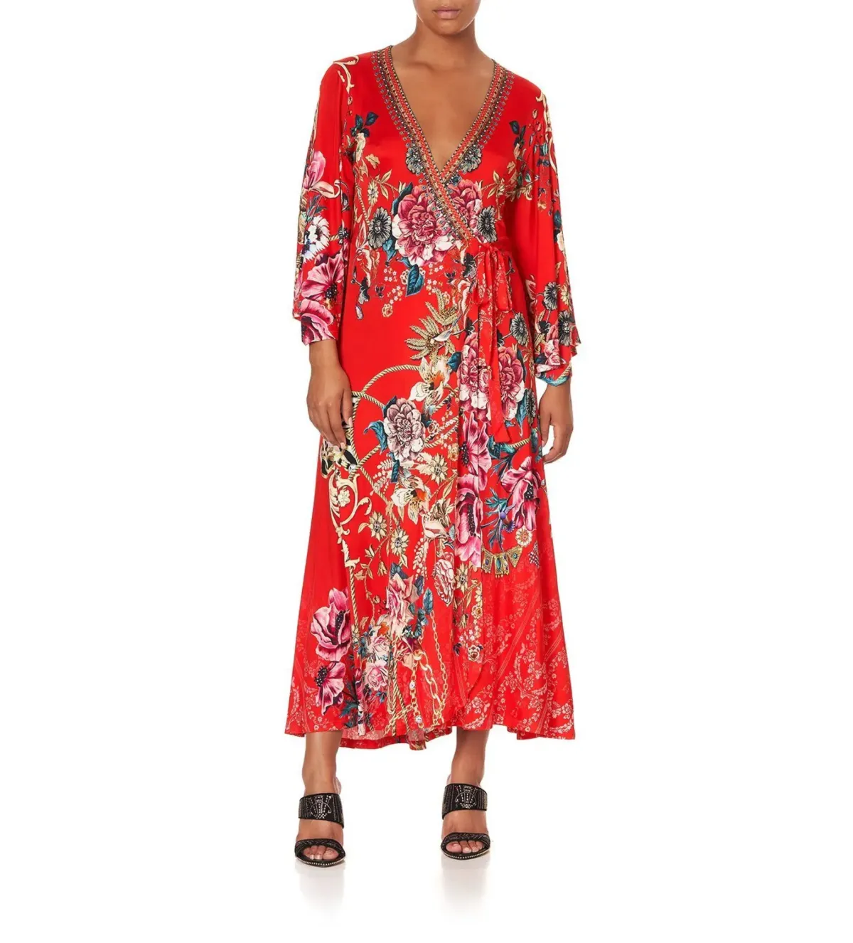 Camilla Jersey Wrap Midi Dress And The Queen in Wore Red Size M AU 12 - Image 1