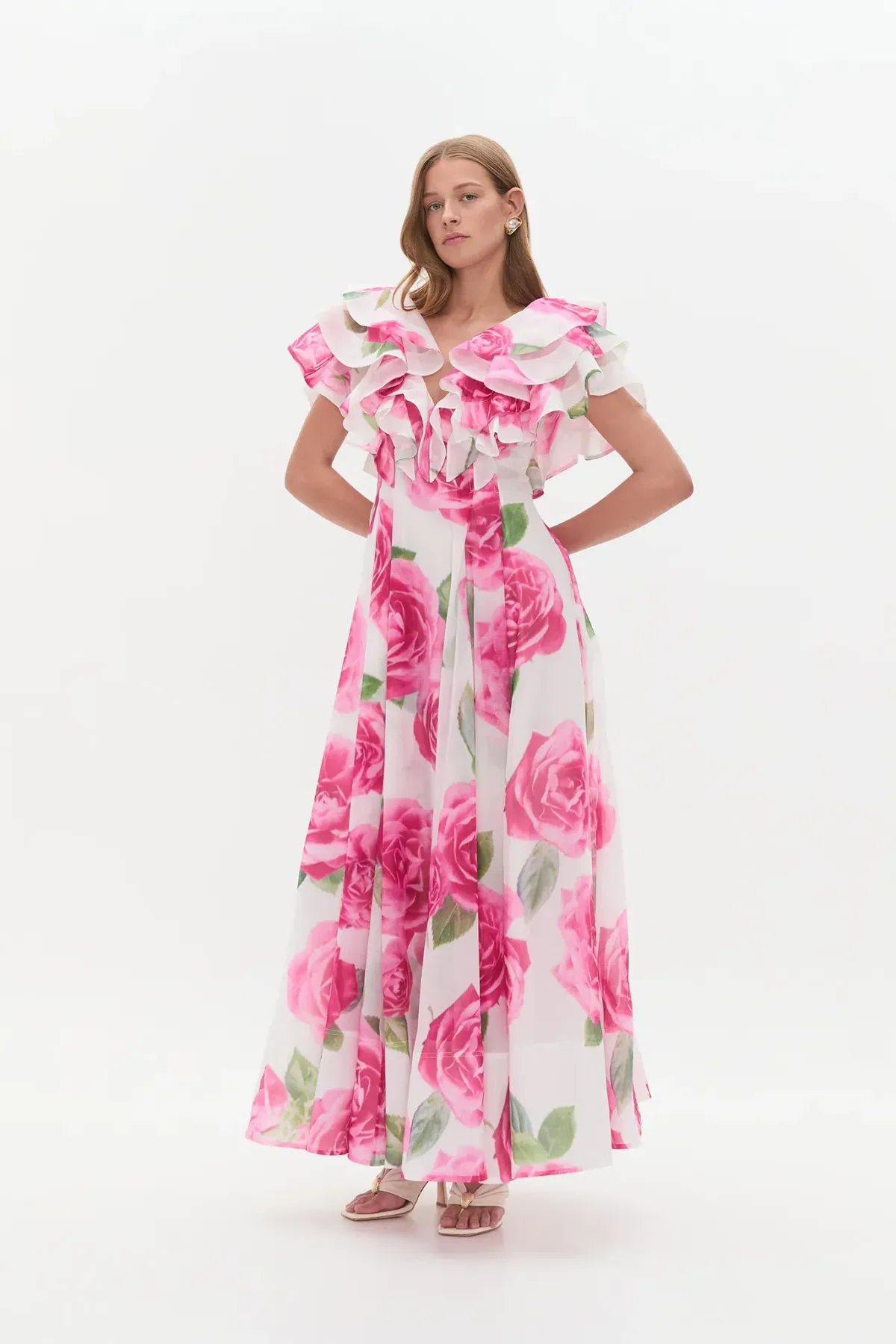 Aje Olea Maxi Dress Soft Rose Light Size AU 4 - Image 4