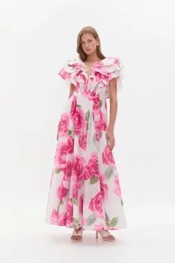 Aje Olea Maxi Dress Soft Rose Light Size AU 4 for rent on The Volte - image 1