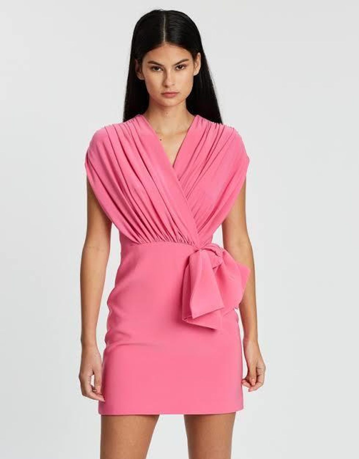 By Johnny Gloria Bow Drape Mini Dress - Image 1