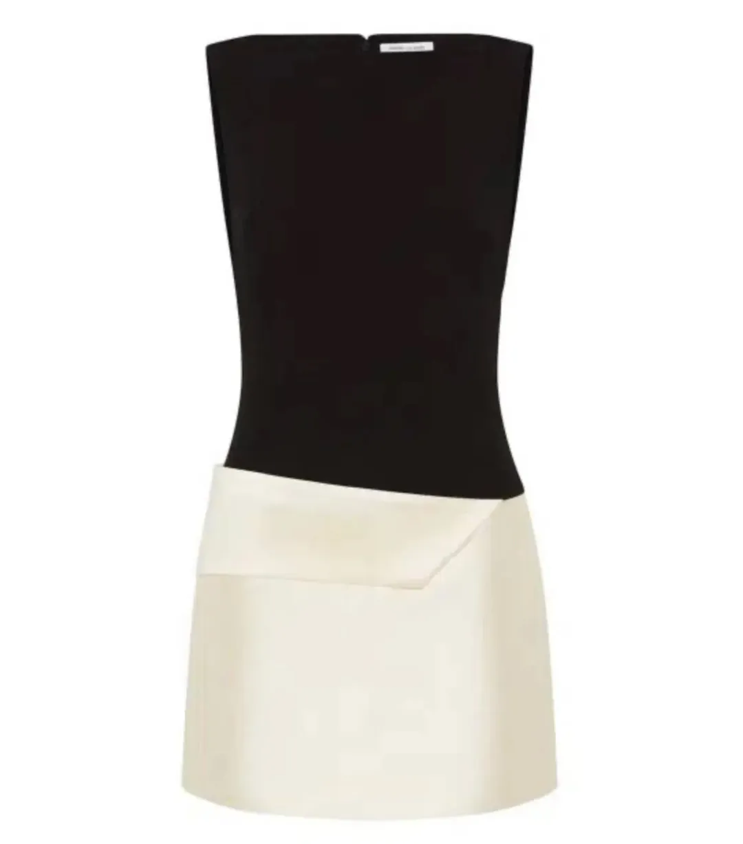 Rachel Gilbert Rikki Foldover Stretch-crepe Mini Dress Black/White Size AU 8 for rent on The Volte - main image