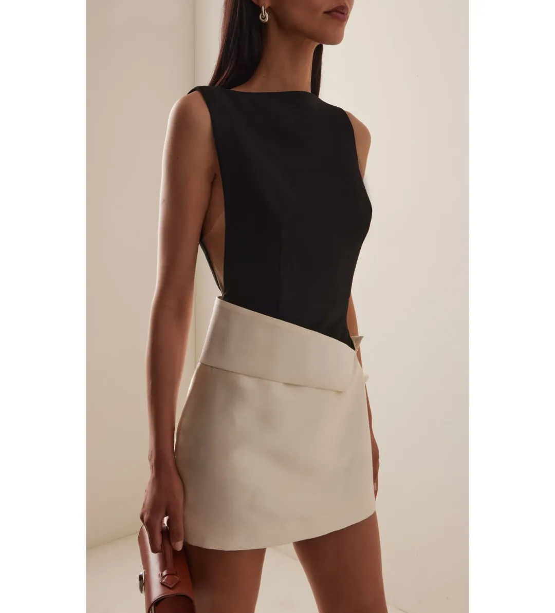 Rachel Gilbert Rikki Mini Dress in Black/White Size AU8 for rent on The Volte - main image