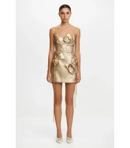 Acler Hillsome Mini Dress Gold Size AU 12 for rent on The Volte - image 1