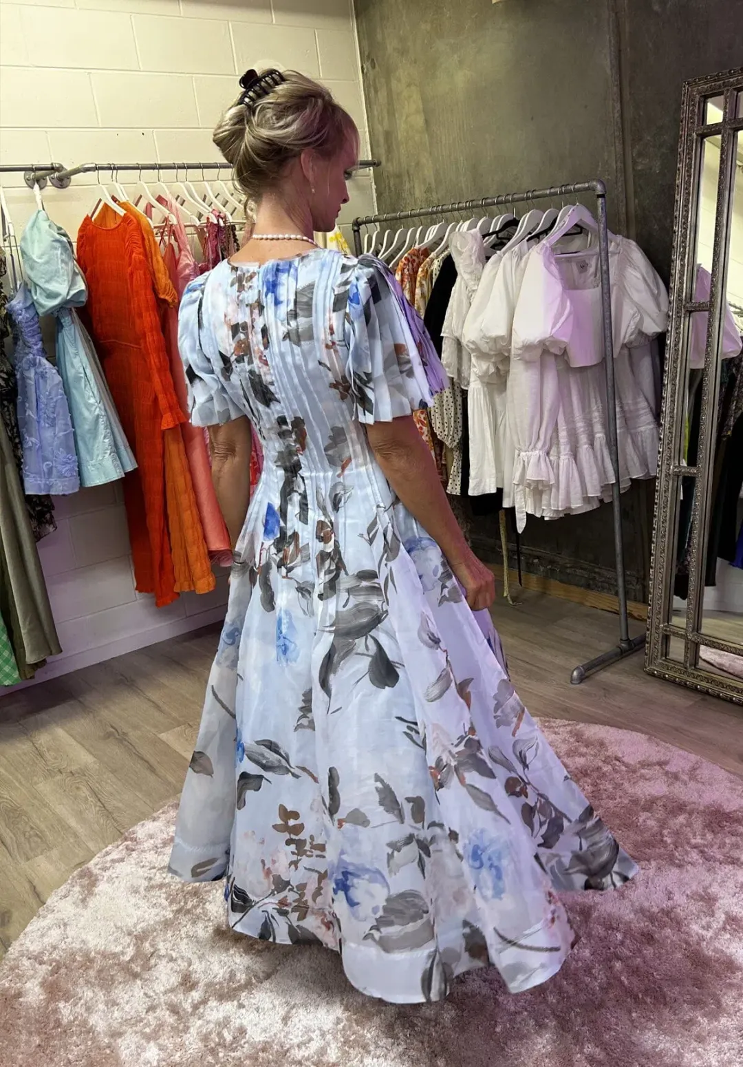 Aje Nova Pleated Midi Dress in Divine Orchid Size AU 14 for rent on The Volte - main image