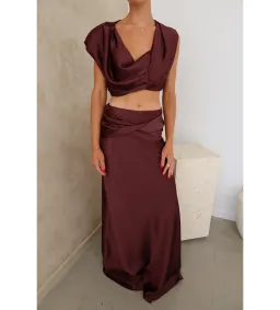 Arcina Ori Andi Top and Maxi Skirt Set Cacao Size S / AU 8 for rent on The Volte - image 3