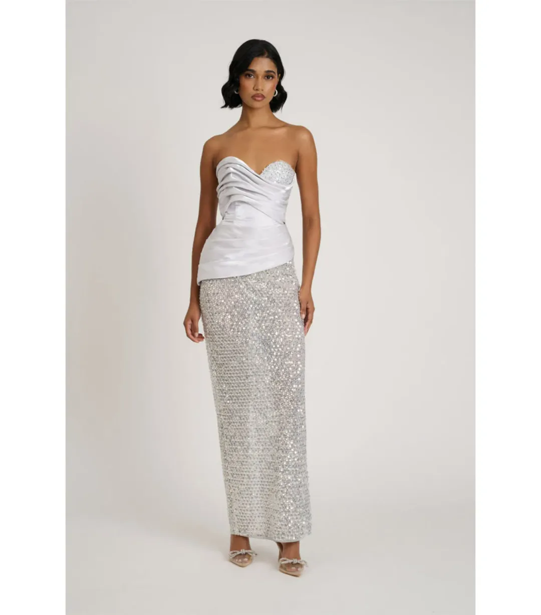 Eliya The Label Gia Maxi Gown Silver Size XS / AU 6 for rent on The Volte - main image