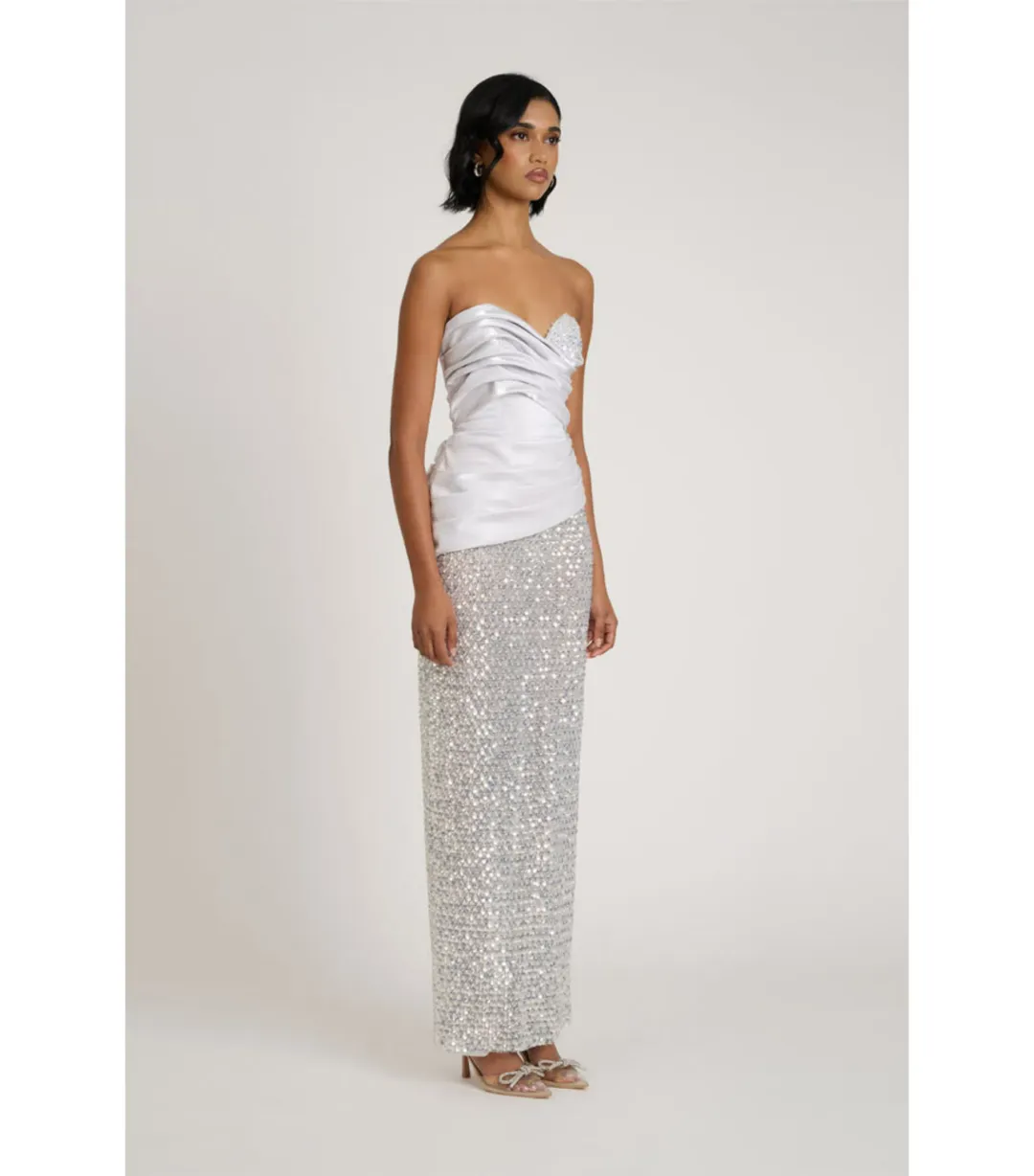 Eliya The Label Gia Maxi Gown Silver Size XS / AU 6 for rent on The Volte - main image