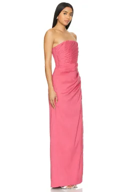 Rachel Gilbert Mira Strapless Maxi Gown Rose Size AU 6 for rent on The Volte - image 2
