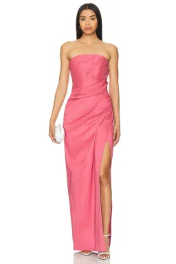 Rachel Gilbert Mira Strapless Maxi Gown Rose Size AU 6 for rent on The Volte - image 1