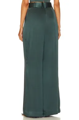 Zimmermann Espionage Silk Tuck Pants Forest Green Size 0 / AU 8 for rent on The Volte - image 2