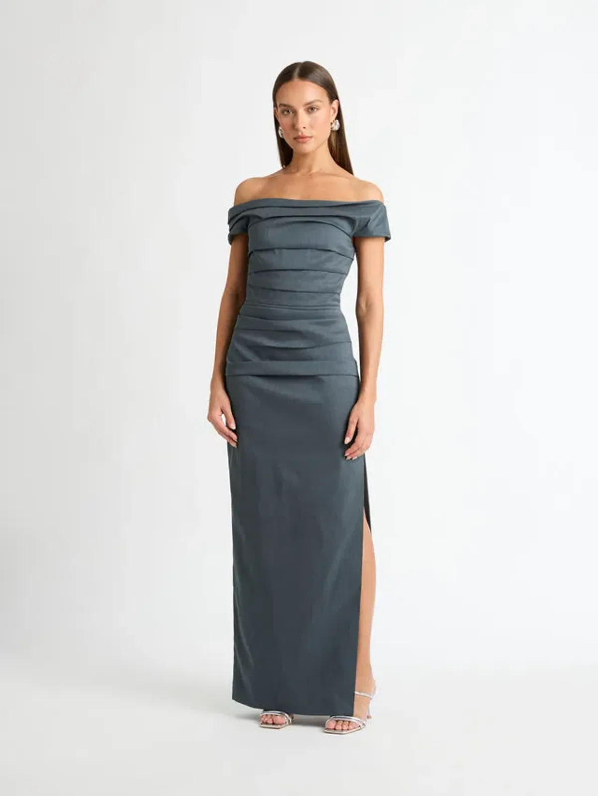 Sheike Elissa Gown Grey Size 18 - Image 1