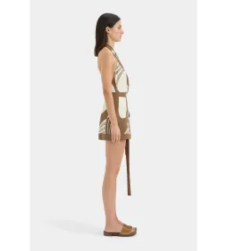 Sir The Label Almara Wrap Halter Mini Dress Espresso Stripe Size 1 / AU 8 for rent on The Volte - image 3