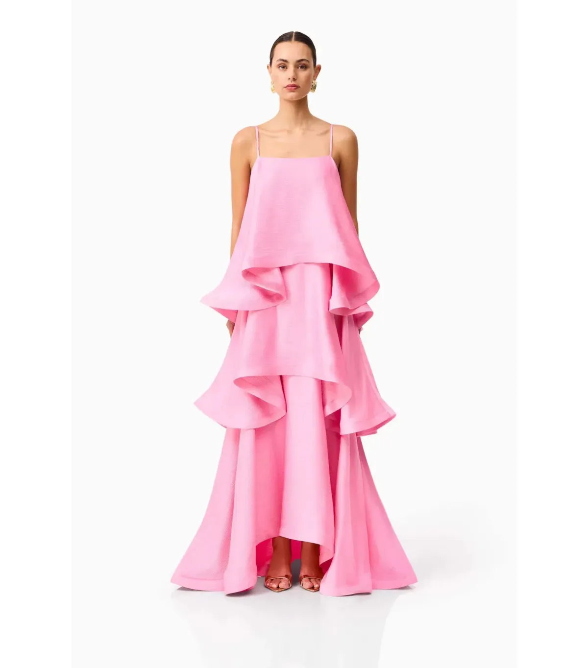 Elliatt Tilly Tiered Maxi Dress Pink Size AU 16 - Image 1