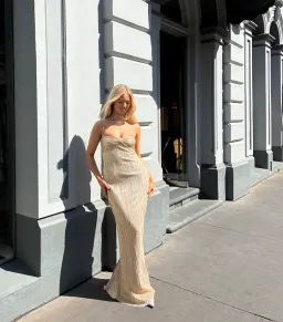 Lovers + Friends May Maxi Gown Gold Size AU 6 for rent on The Volte - image 1