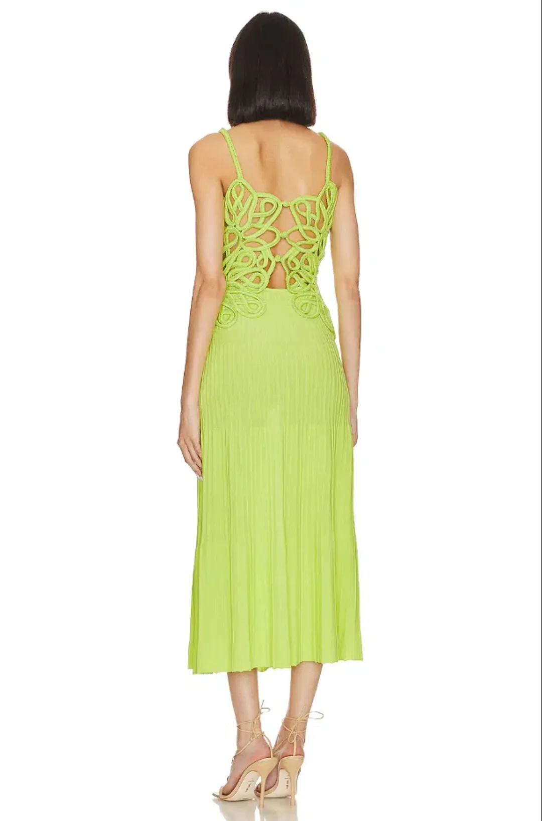 Cult Gaia Nalda Knit Midi Dress Green Size AU 8 for rent on The Volte - main image