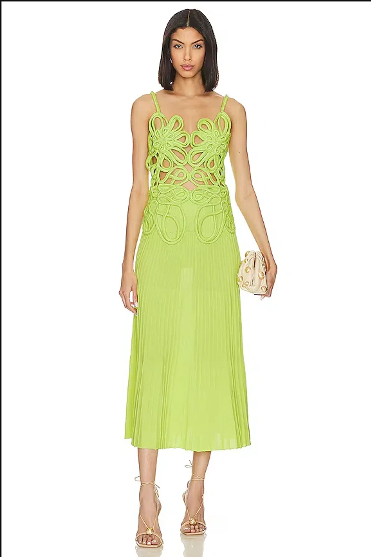 Cult Gaia Nalda Knit Midi Dress Green Size AU 8 - Image 1