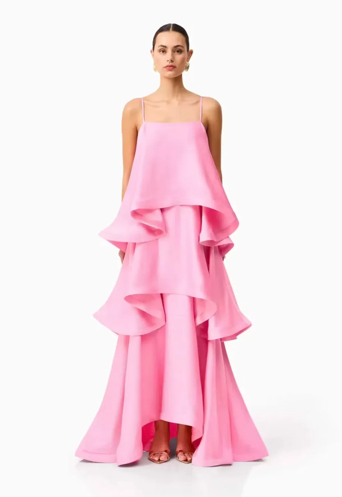 Elliatt Tilly Tiered Maxi Dress in Pink Size XS / AU 6 - Image 1