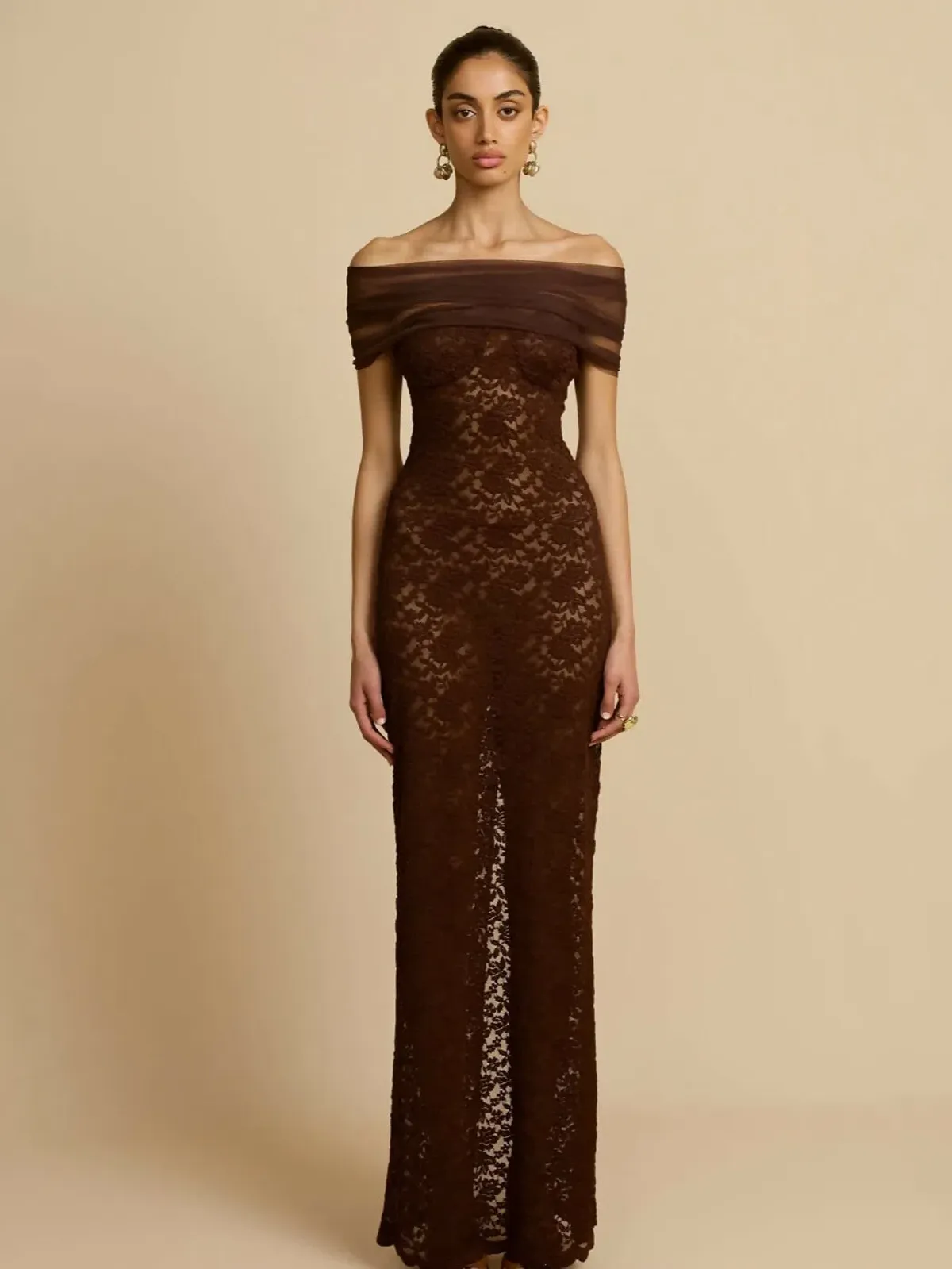 Arcina Ori Milana Dress Chocolate Size S/Au 8 for rent on The Volte - main image