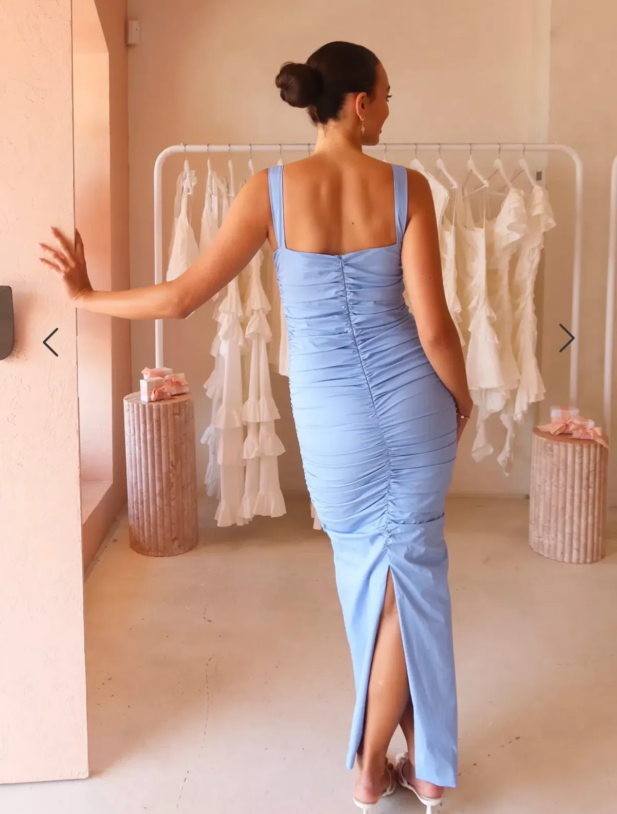 By Nicola Bay Gathered Maxi Dress Blue Size 10 - Image 3