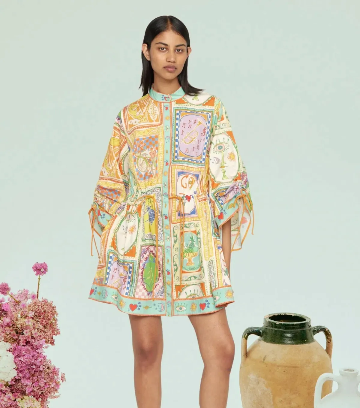 Alemais Holiday Go To Mini Dress Multi Size 16 - Image 2