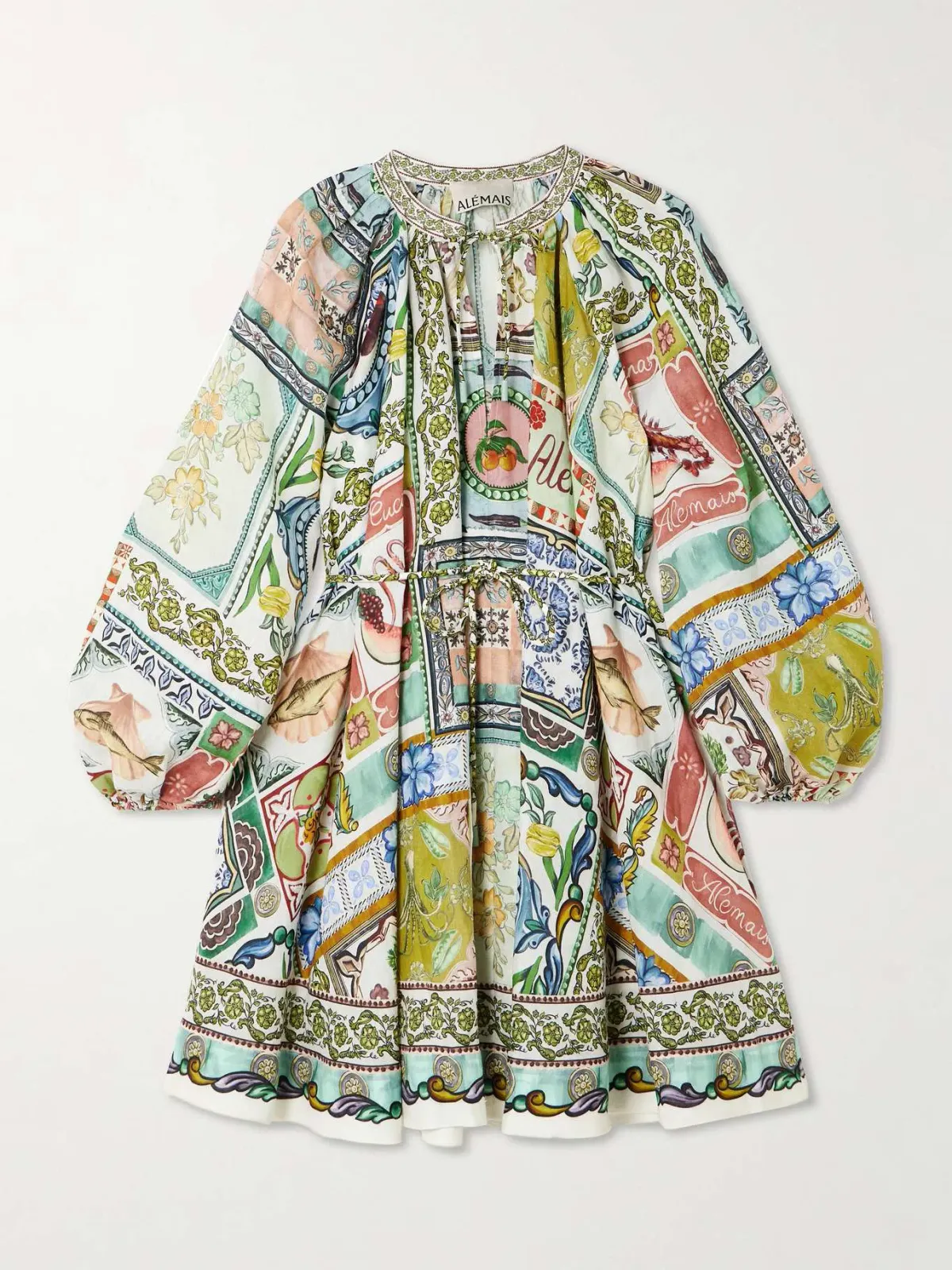 Alémais Tommasina Printed Ramie Mini Dress Multi Size 8 - Image 5