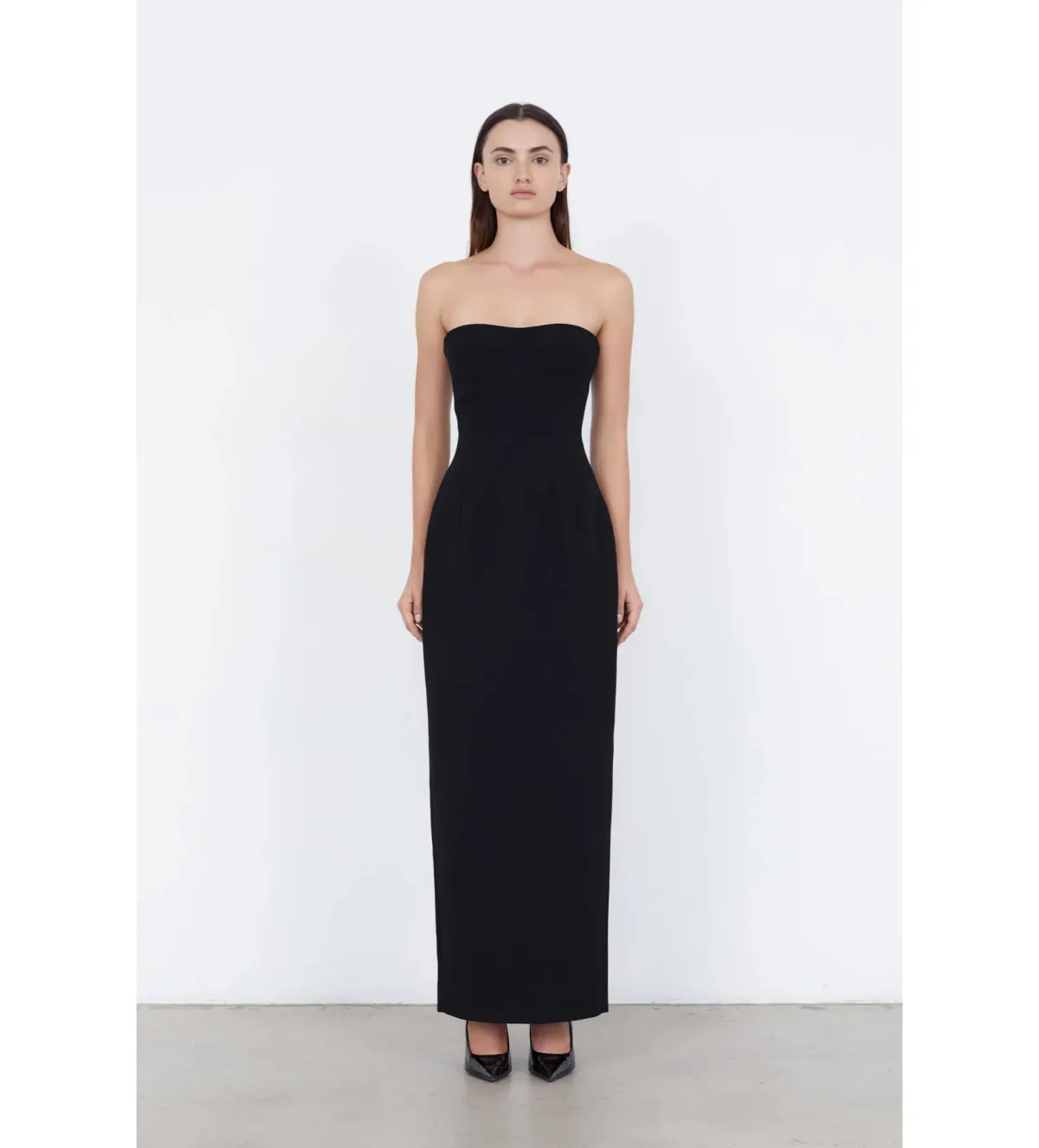 Capsule WD Strapless Column Maxi Dress Black Size AU 12 - Image 1