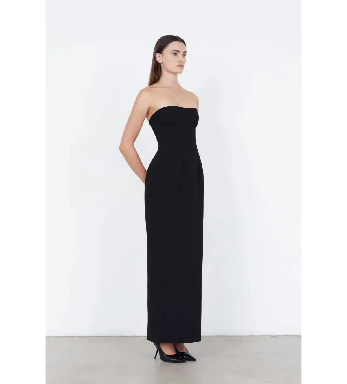 Capsule WD Strapless Column Maxi Dress Black Size AU 12 - Image 2